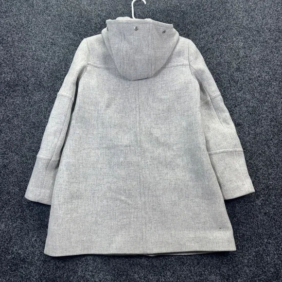 J.Crew Stadium Cloth Nello Gori Wool Blend Hooded Parka Coat Gray Womens 6 - Picture 2 of 7